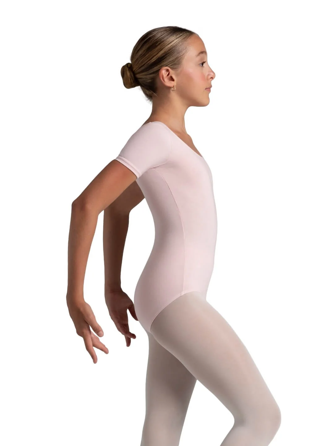 Scoop Neck Short Sleeve Leotard - Girls - Image 17