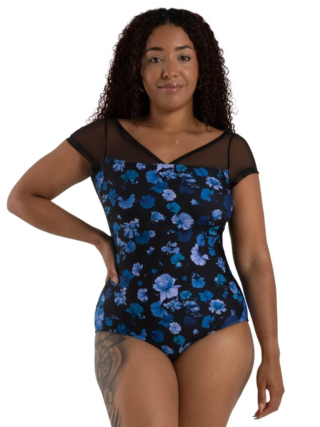 Coastal Bloom Coral Leotard - Image 8