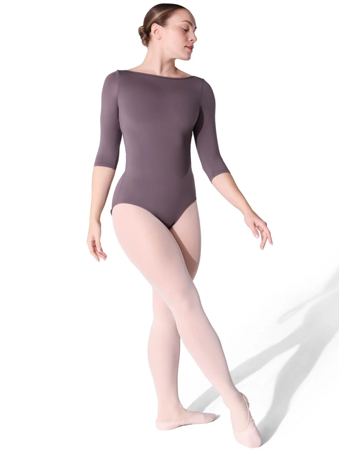 Essentials 3/4 Sleeve Boatneck Leotard - Image 11