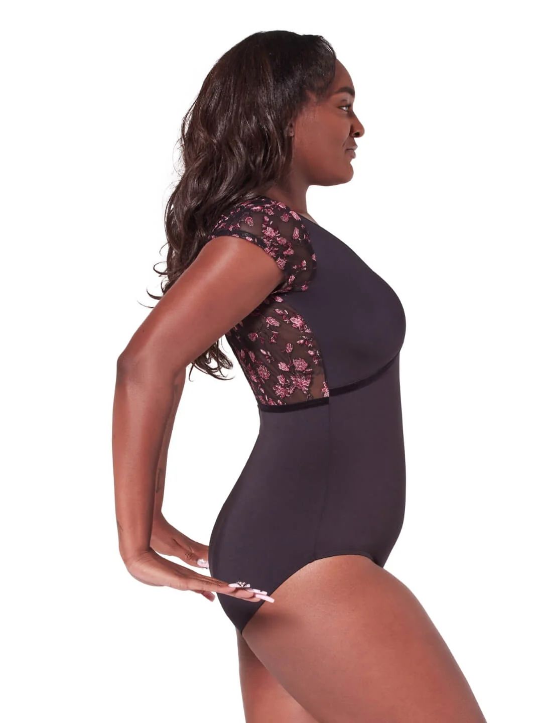 Ornate Romance Fascination Short Sleeve Mesh Leotard - Image 4